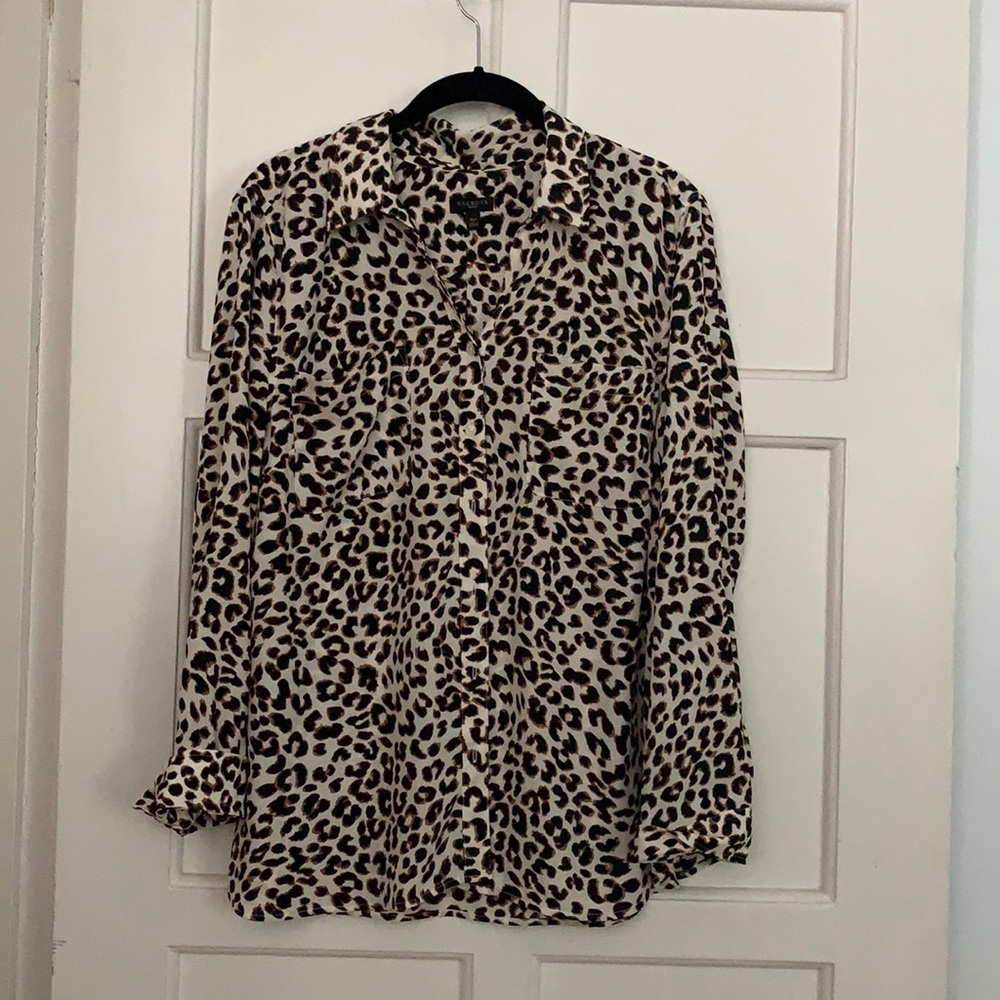 Talbots animal print blouse